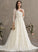 Sequins Tulle Beading Haleigh Wedding V-neck With Train Chapel Wedding Dresses Ball-Gown/Princess Dress