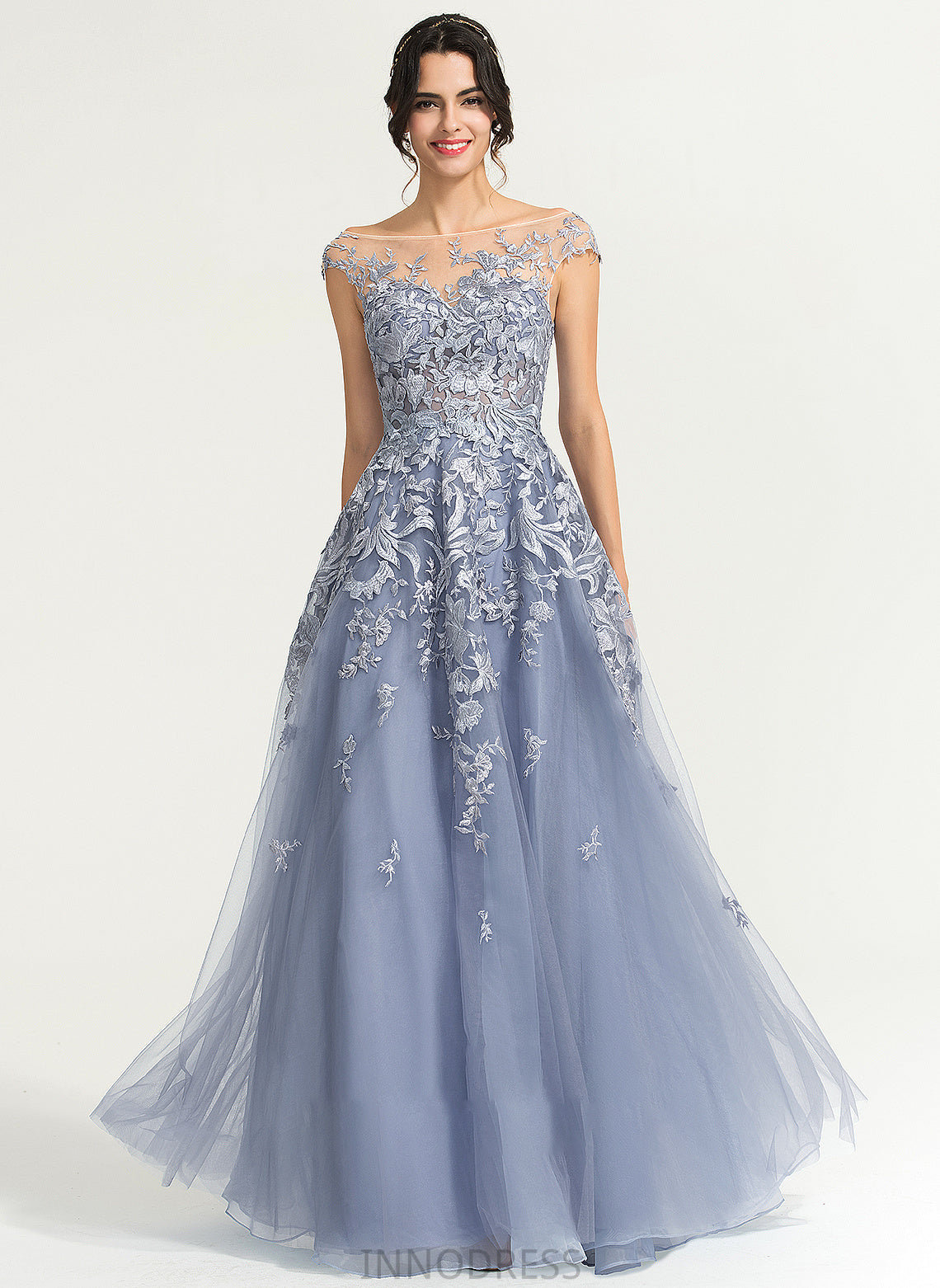 Neck Karsyn Scoop Prom Dresses Floor-Length Tulle Ball-Gown/Princess