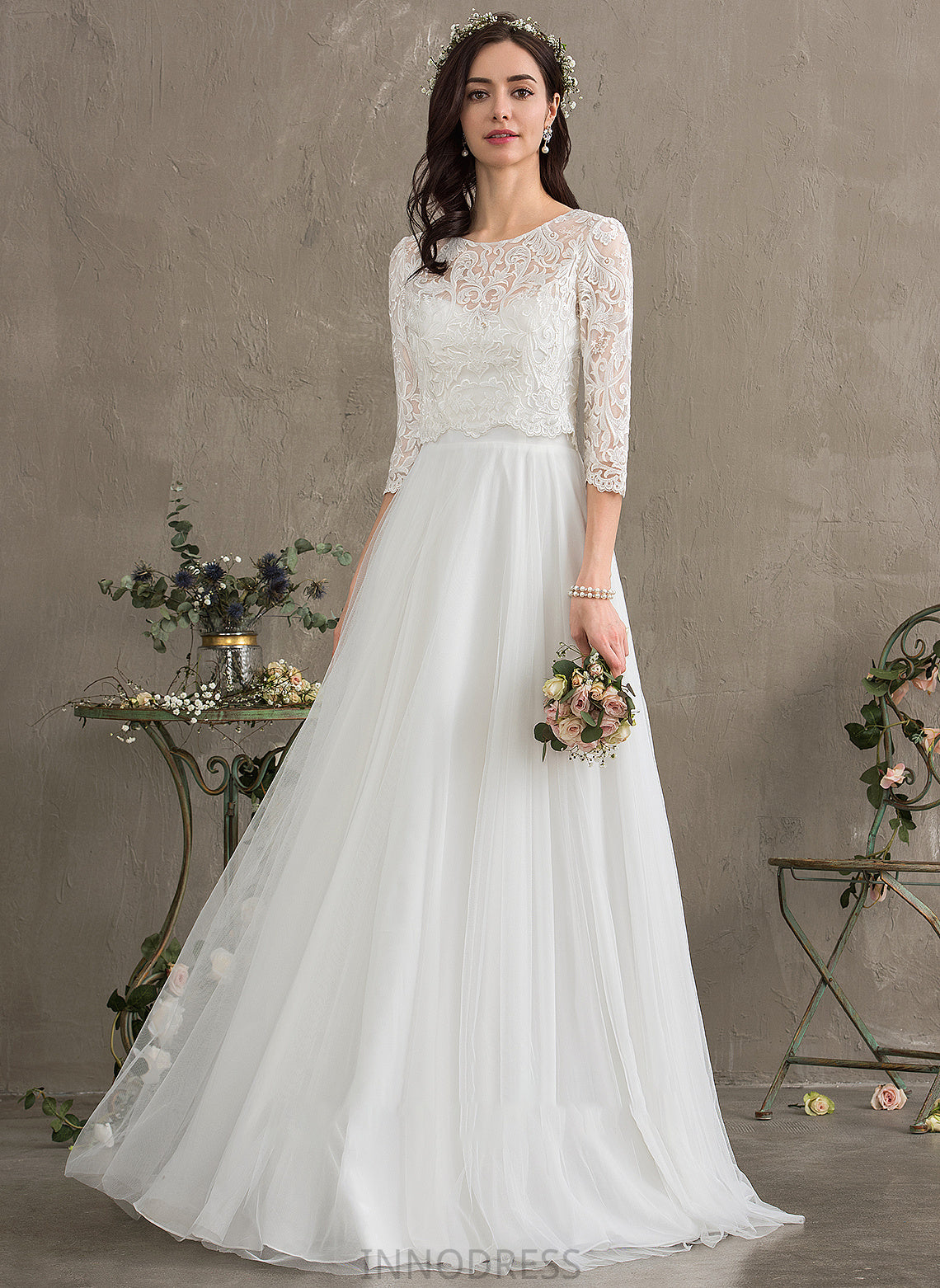Tulle A-Line Dress Floor-Length Wedding Dresses Kaia Sweetheart Wedding