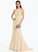 Train Tulle Scoop With Prom Dresses Sweep Lauren Sequins Trumpet/Mermaid Neck