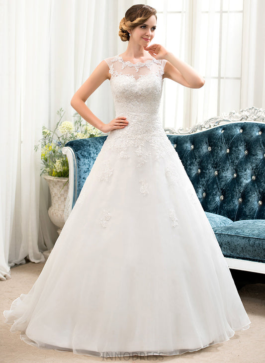 Sequins Tulle Ball-Gown/Princess With Harmony Organza Wedding Dresses Wedding Train Illusion Sweep Dress Beading