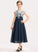 Neck Ariella Tea-Length A-Line Chiffon Lace Scoop Junior Bridesmaid Dresses