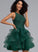 With Sequins Kamari Short/Mini Neck Prom Dresses Tulle Scoop Ball-Gown/Princess