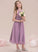 Chiffon Ruffle Elisabeth With Junior Bridesmaid Dresses Tea-Length A-Line Halter