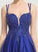 Satin V-neck Audrey Floor-Length Split With Ball-Gown/Princess Prom Dresses Sequins Front