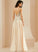 A-Line With V-neck Satin Prom Dresses Aaliyah Lace Floor-Length