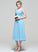 Embellishment Fabric A-Line Length V-neck Ruffle Tea-Length Neckline Silhouette Dayanara Floor Length Short Sleeves