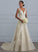 A-Line V-neck Lace Dress Court Wedding Dresses Ellie Train Beading Sequins Tulle With Wedding