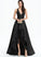 Ruffles With Emery Satin V-neck Asymmetrical Prom Dresses Ball-Gown/Princess Cascading