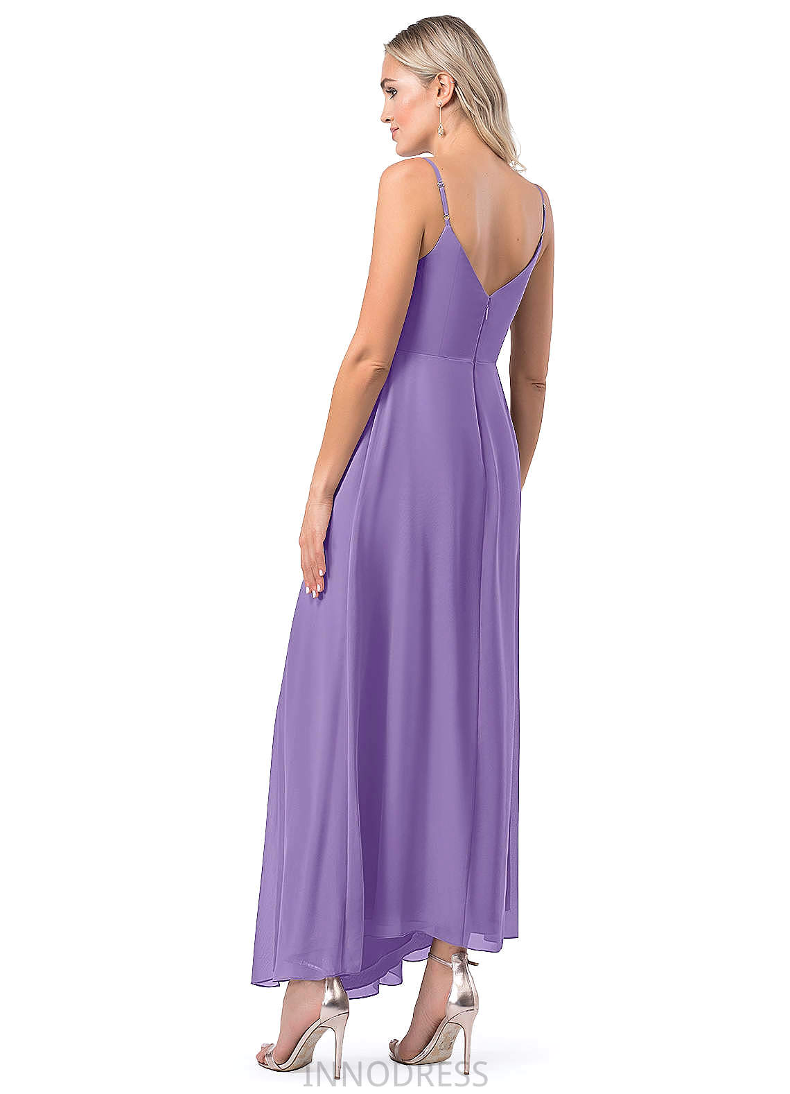 Kyra Sleeveless A-Line/Princess Spaghetti Staps Floor Length Natural Waist Bridesmaid Dresses