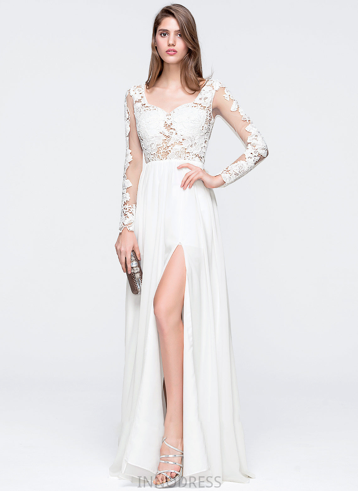 Floor-Length Prom Dresses Sweetheart With A-Line Front Chiffon Split Londyn