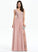 Floor-Length Kristina Split Prom Dresses Front Chiffon Lace V-neck A-Line With