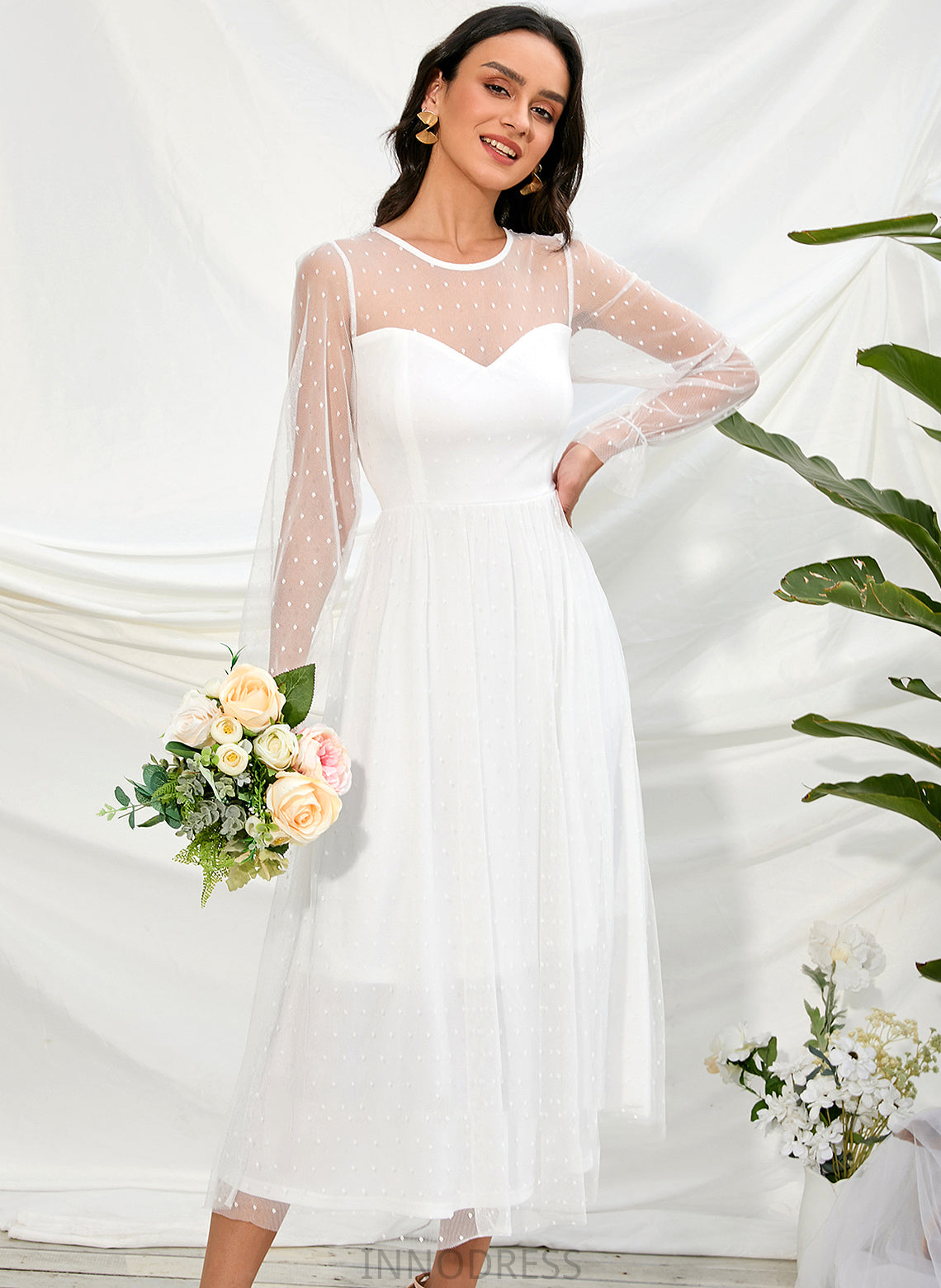 Angela A-Line Dress Wedding Wedding Dresses Tea-Length