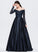 Train Sweep Beading Prom Dresses Ball-Gown/Princess Off-the-Shoulder Kyleigh With Satin