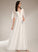 A-Line Beading Wedding Dresses V-neck With Wedding Nora Floor-Length Dress
