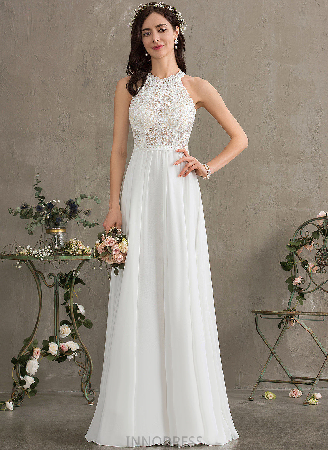 Sofia Dress Lace A-Line Wedding Dresses Wedding Chiffon Floor-Length
