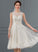 Illusion With Talia Bow(s) Knee-Length Tulle A-Line Wedding Dresses Wedding Dress
