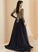 Train Sequins Tulle Lace Ball-Gown/Princess V-neck Prom Dresses With Josephine Sweep