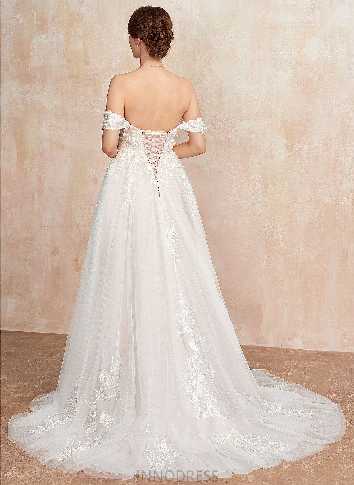 Sweetheart Wedding Dresses Wedding Ball-Gown/Princess Sweep Train Tina Tulle Lace Dress