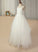 Floor-Length Kaydence A-Line With Lace Neck Scoop Tulle Lace Junior Bridesmaid Dresses