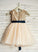 Yaritza Tulle A-Line With Neck Knee-Length Junior Bridesmaid Dresses Scoop Sash