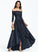 A-Line Prom Dresses Satin Off-the-Shoulder Asymmetrical Sequins Stacy With Ruffle