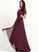 ScoopNeck A-Line Fabric Ruffle Length Silhouette Asymmetrical Embellishment Neckline Maya A-Line/Princess Natural Waist