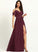 Ruffle Makena Prom Dresses With V-neck Floor-Length A-Line Front Split