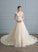 Beading Cathedral Sequins Sweetheart Train Crystal Tulle Ball-Gown/Princess Dress With Wedding Dresses Lace Wedding