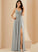 With Jaidyn Chiffon A-Line V-neck Sequins Lace Front Floor-Length Split Prom Dresses