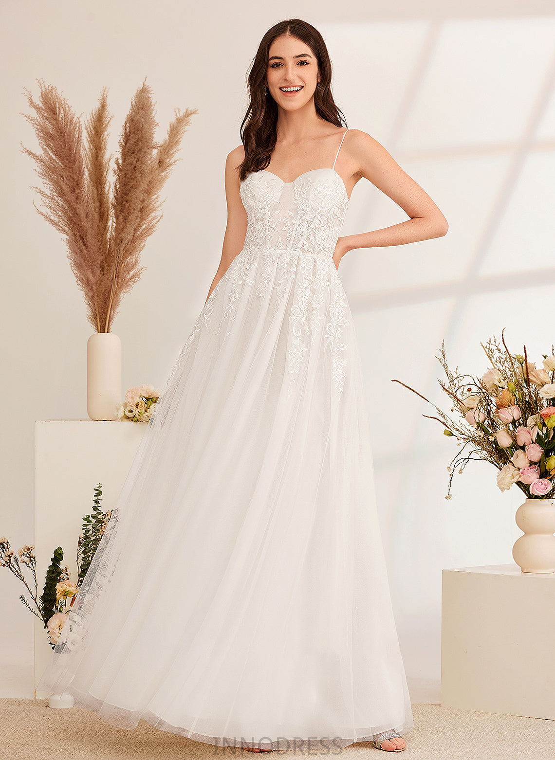 A-Line Wedding Dresses Wedding With Meadow Split Front Sweetheart Sequins Dress Floor-Length Beading