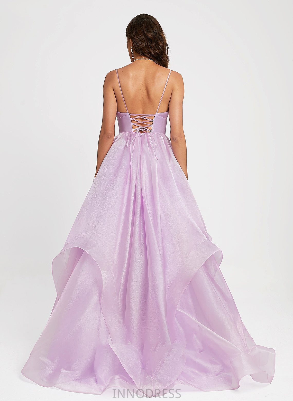 Taniya Prom Dresses Ball-Gown/Princess Organza V-neck Train Sweep