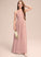 Ruffle Neck With Floor-Length Scoop A-Line Chiffon Gisselle Junior Bridesmaid Dresses Bow(s)