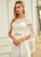 Elizabeth Sequins Neck Floor-Length Chiffon Wedding Dress With A-Line Lace Scoop Wedding Dresses