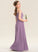 Junior Bridesmaid Dresses Chiffon A-Line Floor-Length Teresa Lace Neckline Square