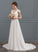 A-Line With Wedding Chiffon V-neck Train Sweep Ruffle Dress Wedding Dresses Yoselin