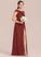 Floor-Length V-neck Chiffon With Cascading Junior Bridesmaid Dresses Ruffles Front A-Line Madilynn Split