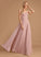 Fabric Lace Embellishment A-Line Silhouette V-neck Neckline Floor-Length Length Nia Trumpet/Mermaid Sleeveless