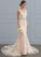 Chapel Trumpet/Mermaid V-neck Train Braelyn With Dress Wedding Dresses Lace Tulle Wedding Beading