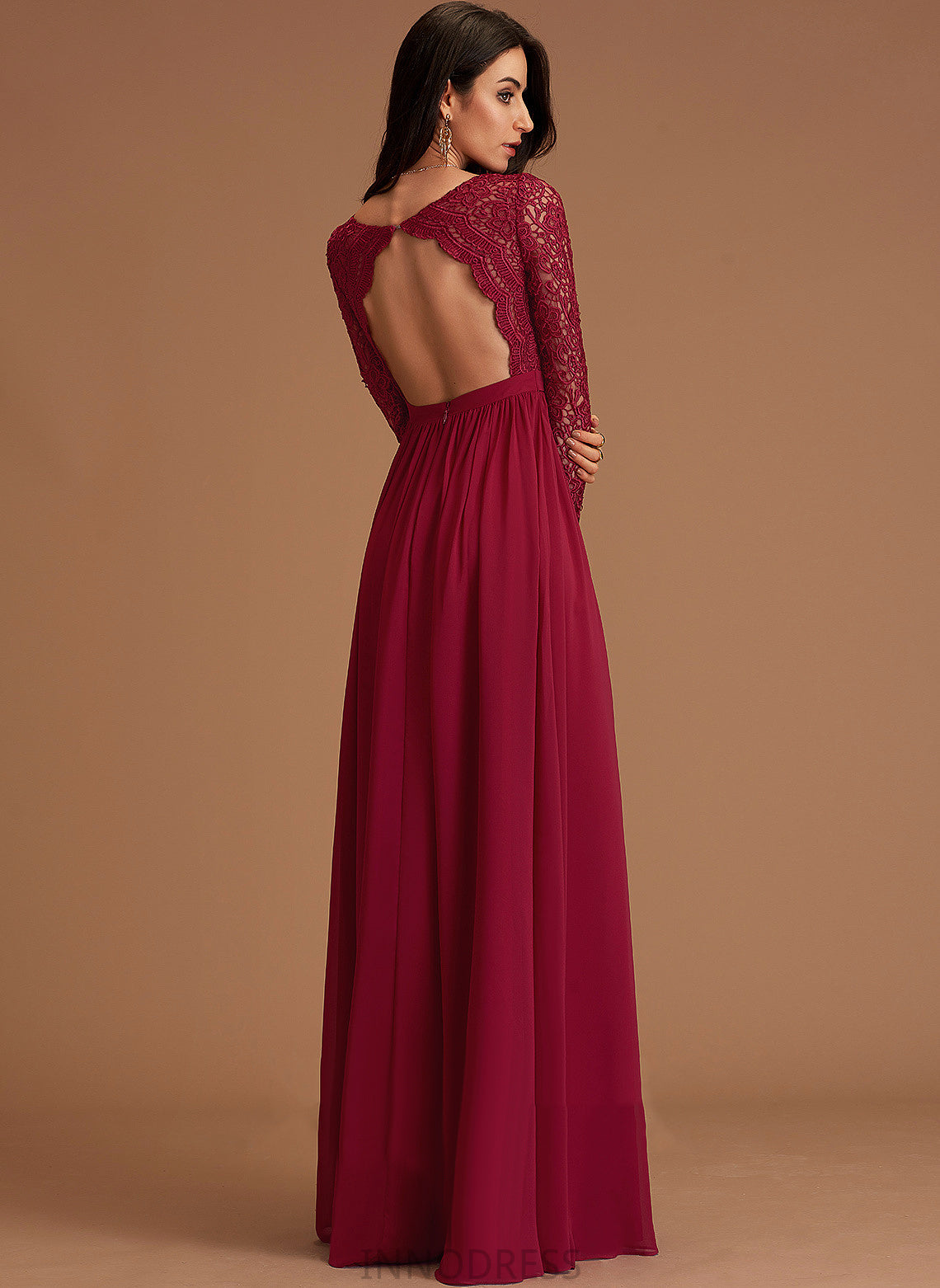 Neckline Length Straps&Sleeves Silhouette Floor-Length A-Line V-neck Fabric Bridget Trumpet/Mermaid Natural Waist Sleeveless Bridesmaid Dresses
