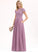 Prom Dresses A-Line Lace Floor-Length Chiffon Neck Scoop Pockets Amiah With