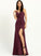 Sheath/Column V-neck Prom Dresses Arely Front Floor-Length With Split Ruffle
