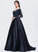 Train Sweep Beading Prom Dresses Ball-Gown/Princess Off-the-Shoulder Kyleigh With Satin