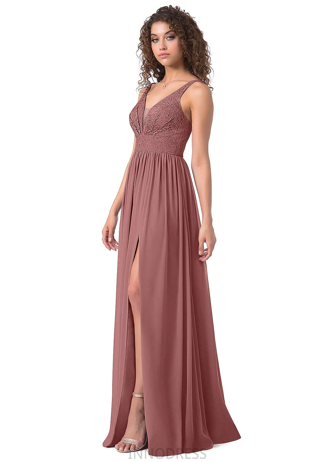 Kristin Floor Length Sleeveless A-Line/Princess V-Neck Natural Waist Bridesmaid Dresses