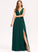 Front Prom Dresses A-Line Floor-Length Chiffon V-neck Split Emely With