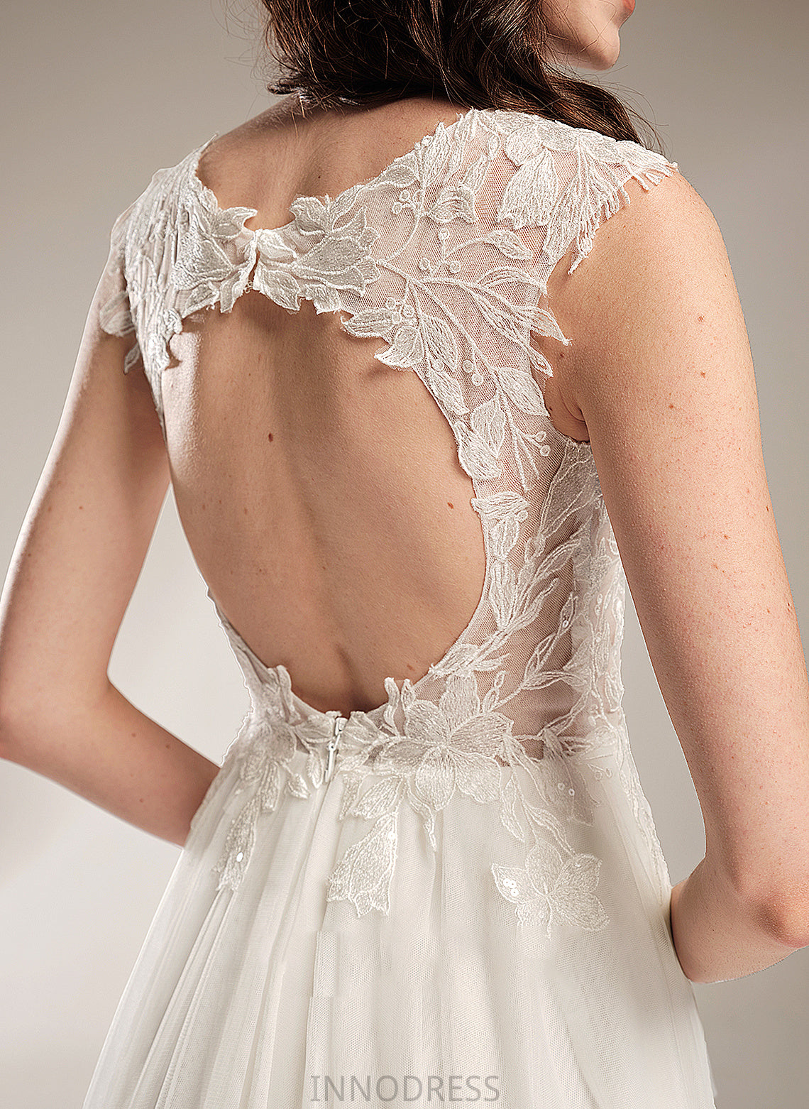 A-Line Sequins Train Rubi With Court Dress V-neck Wedding Wedding Dresses