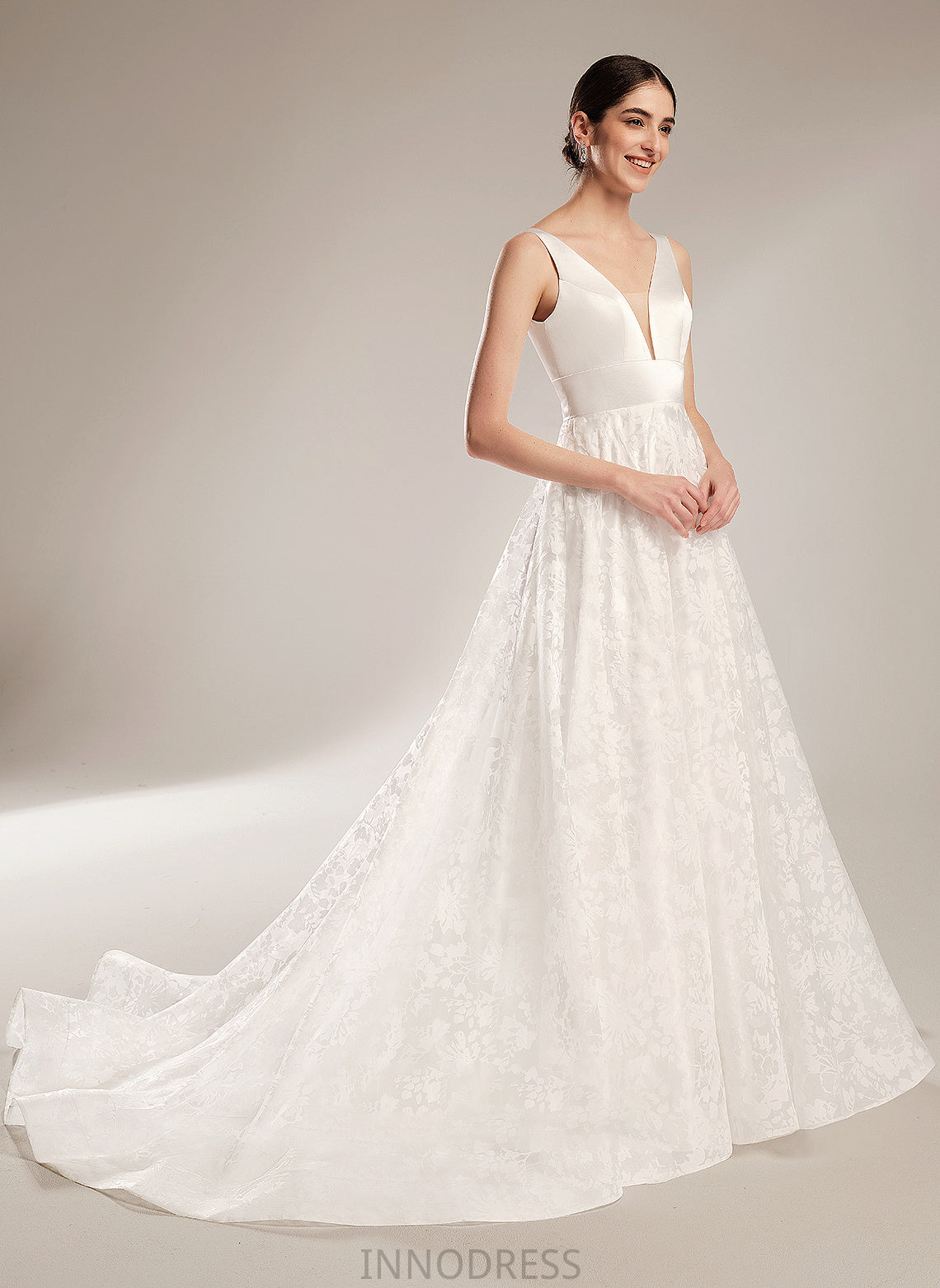 Wedding Dresses V-neck Chapel Ball-Gown/Princess Train Wedding Emerson Dress