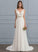 Elaina Court Chiffon Wedding Dress Wedding Dresses A-Line Sequins Beading Train With V-neck
