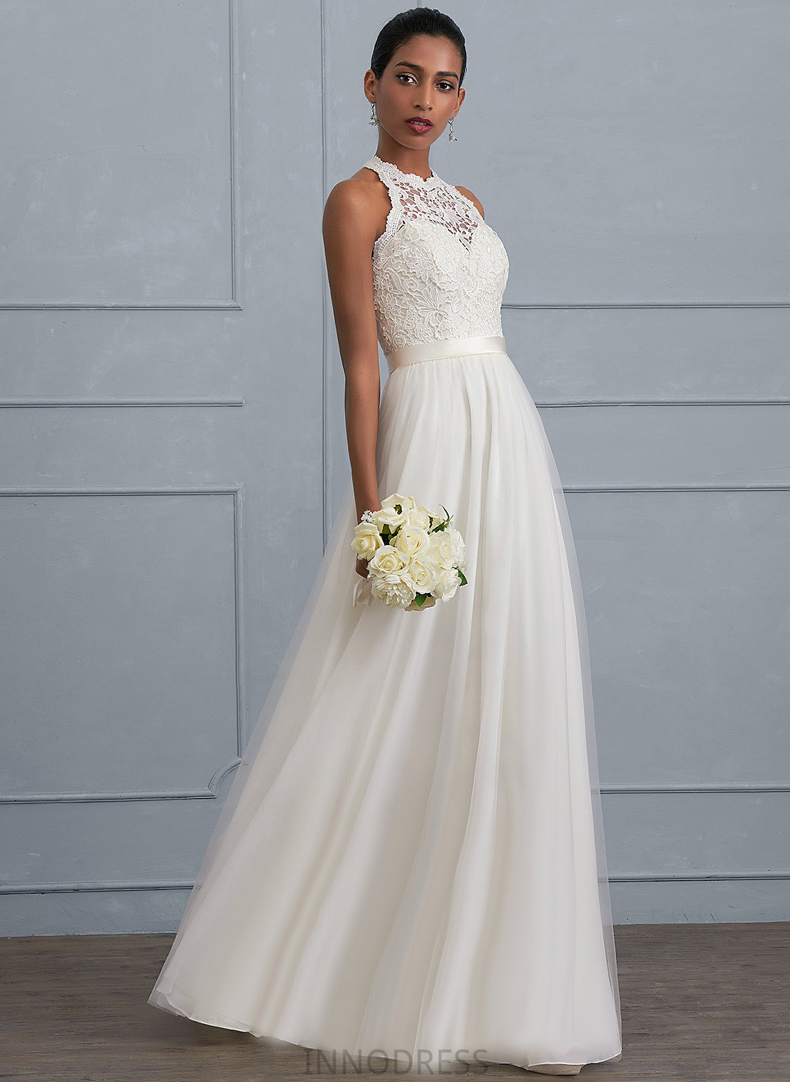 Dress Charmeuse Alejandra Wedding Dresses Lace A-Line Tulle Wedding Floor-Length