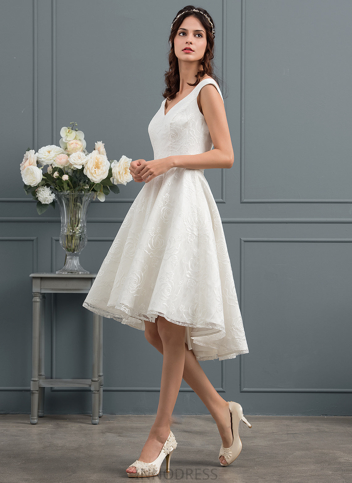 Wedding Dresses Bow(s) Lace Dress Xiomara Wedding Asymmetrical A-Line With